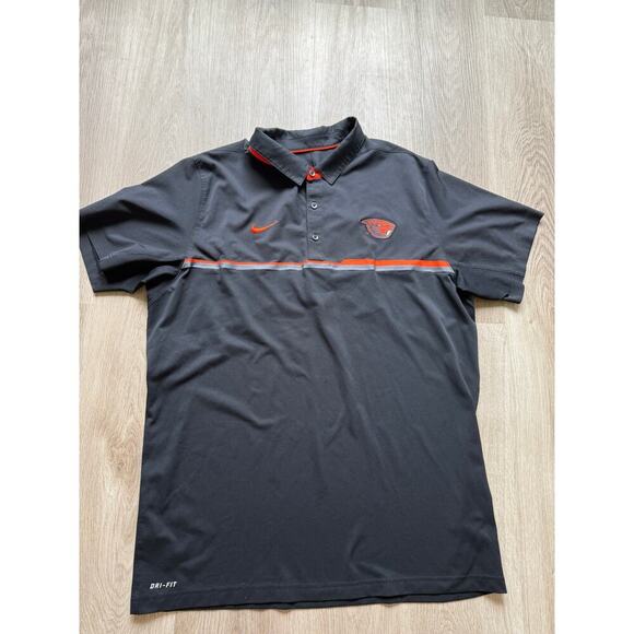 Nike Dri-Fit University of Oregon OSU Beaver Polo Shirt, Men's size XL, Black - Picture 1 of 5